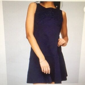 ANN TAYLOR/NAVY”MIDNIGHT SKY”LACE SLEEVELESS SHIFT DRESS/NEW